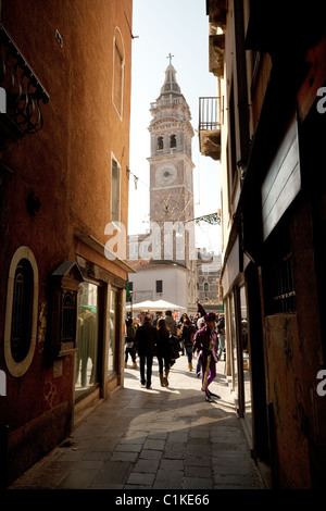 Stretti vicoli di Venezia, Italia Foto Stock