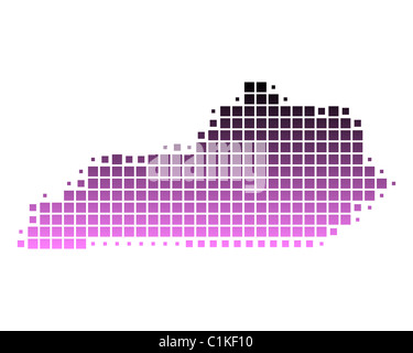Mappa di Kentucky Foto Stock