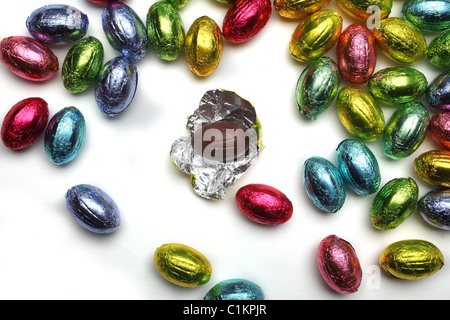 Pasqua uova di cioccolato Foto Stock