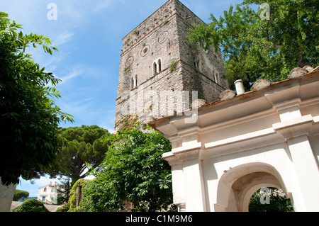 Villa a Ravello dove Wagner ha scritto alcune dell'anello ciclo. I suoi splendidi giardini e terrazze sono impostati in alta montagna Foto Stock