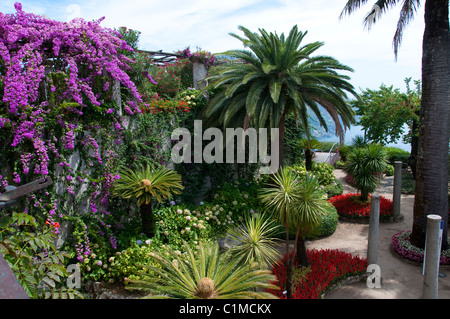 Villa a Ravello dove Wagner ha scritto alcune dell'anello ciclo. I suoi splendidi giardini e terrazze sono impostati in alta montagna Foto Stock