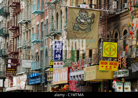 Stati Uniti, New York City, Manhattan Mott Street a Chinatown Foto Stock