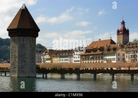 Luzern, Kapellbrücke Foto Stock