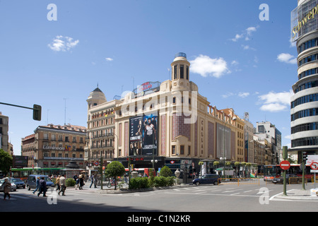 Madrid, Garrion Gebäude in der Gran Via, Kino Capitol Foto Stock