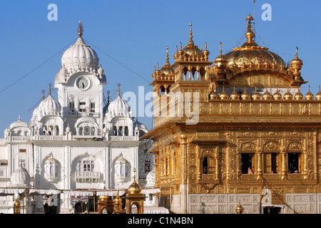 India, Penjab, Amritsar e Harmandir Sahib (Tempio d'Oro), Sikh centro spirituale e culturale Foto Stock