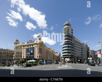 Madrid, Garrion Gebäude in der Gran Via, Kino Capitol Foto Stock