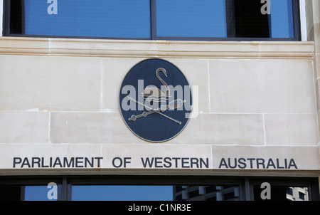 Il logo del parlamento del Western Australia a Perth, Western Austtralia Foto Stock