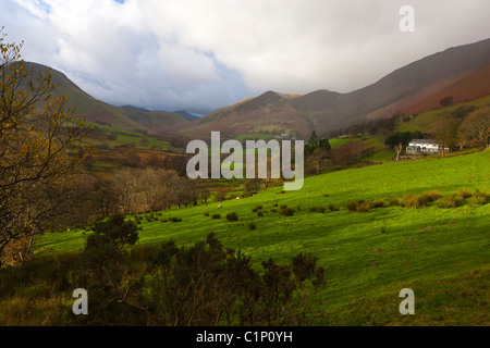 Vista da Derwent Fells verso Robinson e Ard dirupi, Parco Nazionale del Distretto dei Laghi, cittadina, Cumbria, Inghilterra, Europa Foto Stock