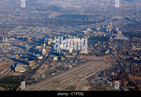 Stati Uniti, Nevada, Las Vegas, la striscia (vista aerea) Foto Stock