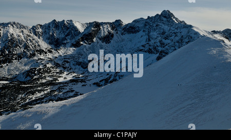 I turisti escursioni nei monti Tatra Foto Stock