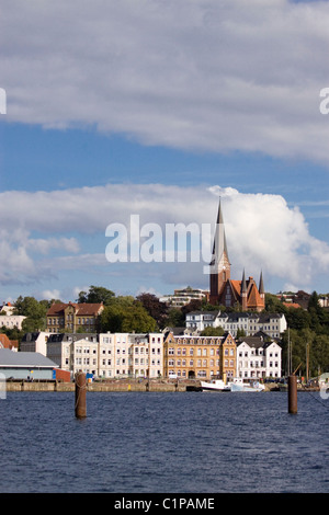 Germania, Flensburg, cittadina che si affaccia sul porto Foto Stock