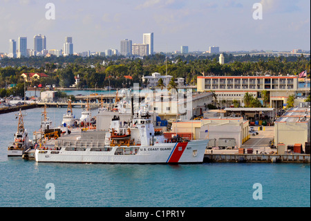US Coast Guard barche Miami Florida Harbour Foto Stock