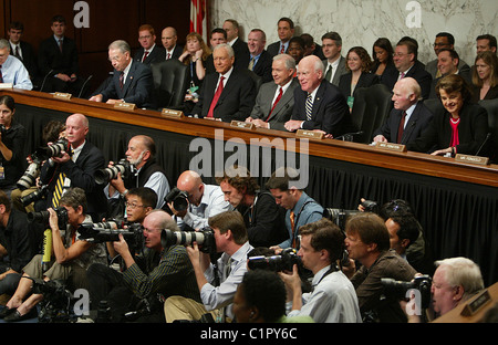 Fotografi e media, US Supreme Court nominee Sonia Sotomayor al senato la sua audizione di conferma su Capitol Hill Foto Stock