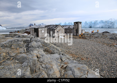 [Base Est] (1939-1941, 1947-1948) degli Stati Uniti servizio antartico su [Stonington Island], [Marguerite Bay], Antartide Foto Stock