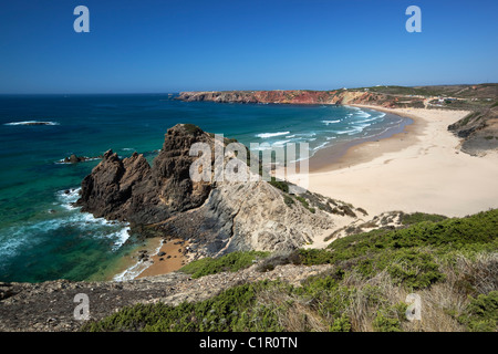 Vista sul West Coast beach popolare tra i surfisti Foto Stock