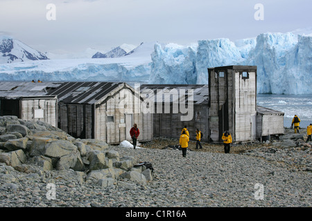 [Base Est] (1939-1941, 1947-1948) degli Stati Uniti servizio antartico su [Stonington Island], [Marguerite Bay], Antartide Foto Stock