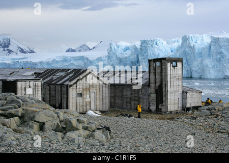 [Base Est] (1939-1941, 1947-1948) degli Stati Uniti servizio antartico su [Stonington Island], [Marguerite Bay], Antartide Foto Stock