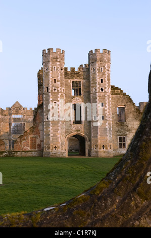 Le rovine di Cowdray House di Cowdray Park, Midhurst, West Sussex, in Inghilterra Foto Stock