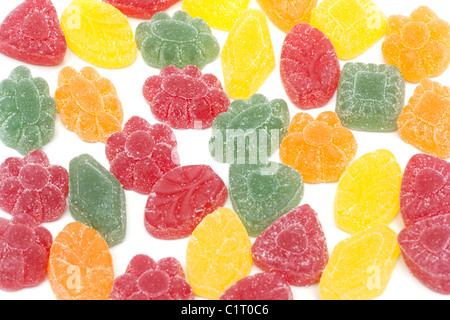 Multicolore di gelatine isolato su sfondo bianco Foto Stock