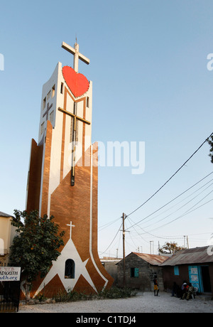 Chiesa cattolica sull isola di Fadiouth, composto da gusci con un cimitero cristiano. Joal Fadiouth, Senegal Foto Stock