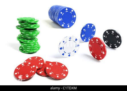 Fiches da poker Foto Stock