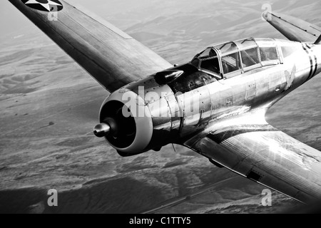 Una repubblica A-12 Guardsman aerei in volo vicino Chino, California. Foto Stock