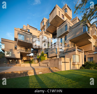 Habitat 67 edifici abitativi a Montreal, Quebec, Canada da Moshe Safdie. Foto Stock