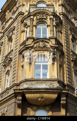 Architettura tradizionale a Praga, Repubblica Ceca Foto Stock