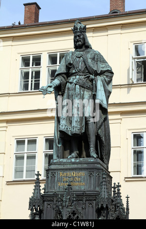 Carlo IV statua (Karolo Quarto) a Praga, Repubblica Ceca Foto Stock