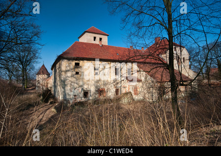 Castello medievale nel villaggio di Witostowice, Bassa Slesia, Polonia Foto Stock