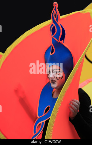 Partecipante il giorno di San Patrizio parade Dublino Irlanda Foto Stock