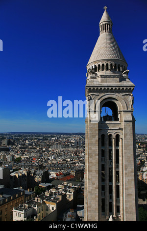 Vista dalla parte superiore della Basilica del Sacre Coeur Foto Stock