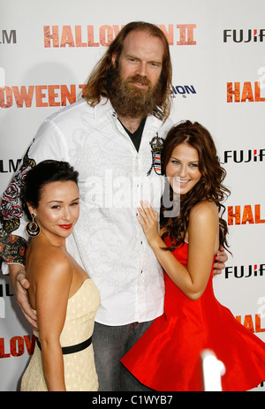 Danielle Harris, Tyler Mane e Scout Taylor-Compton Los Angeles Premiere di "Halloween II" tenutasi presso il Grauman's Chinese Foto Stock