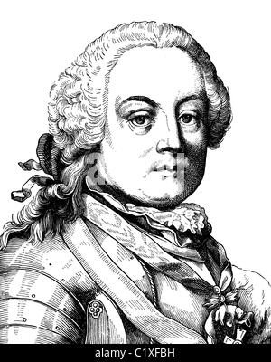Digitale immagine migliorata di Leopold Joseph Maria Conte von Daun, imperial maresciallo di campo nella Guerra dei Sette Anni,, 1705 - 1766, la sua Foto Stock
