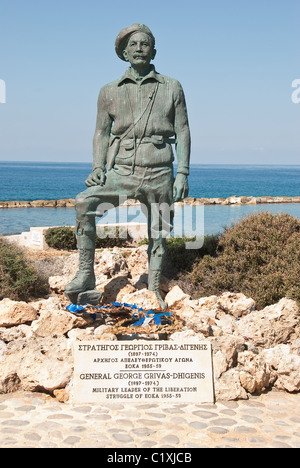 Statua del generale George Grivas-Dhigenis Foto Stock