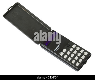 Sinclair Cambridge calcolatrice da anni settanta, nel caso (intaglio) Foto Stock