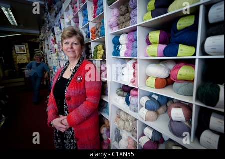 'Clare' negozio di lana, - un locale indipendente di proprietà small business, Aberystwyth Wales UK Foto Stock