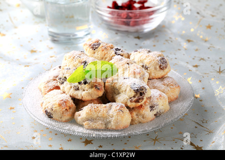 Mini Natale stollen torte con il marzapane - primo piano Foto Stock