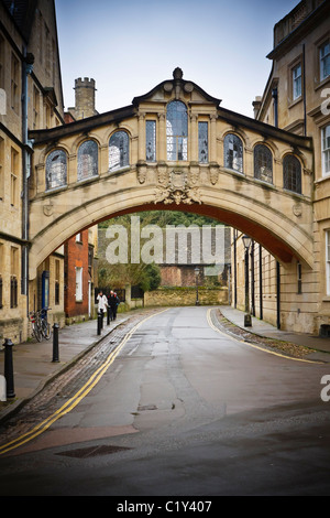 Hertford Bridge a Hertford College, noto anche come "Ponte dei Sospiri", Oxford, Regno Unito Foto Stock