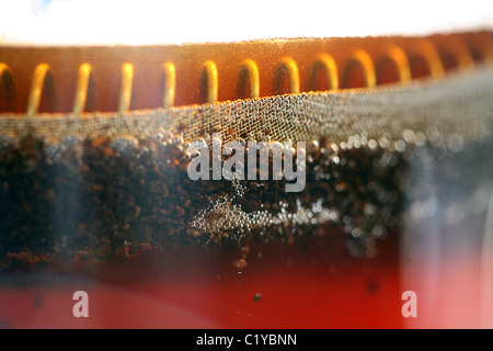 Di percolazione del caffè in un cafetiere Foto Stock