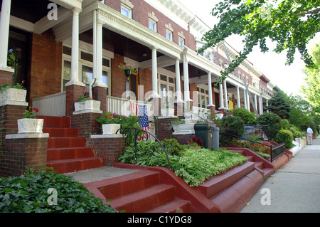 Case in Windsor Terrace quartiere di Brooklyn a New York il 31 luglio 2007. (© Francesca M. Roberts) Foto Stock