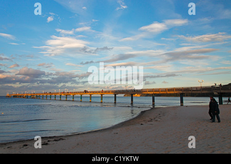 Pier a Mar Baltico resort Binz in Germania; Seebrücke in Binz Foto Stock