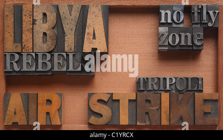 Parole associate con le proteste in Libia Foto Stock