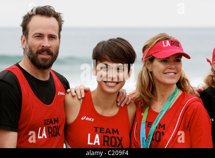 Jason Lee e Ceren Alkac competere nel 2009 Nautica Malibu Triathlon di Los Angeles, California, Stati Uniti d'America - 12.09.09 Foto Stock