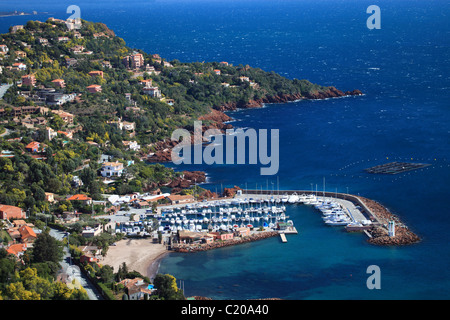 Vista aerea del Le Trayas nell'Esterel vicino a Cannes Foto Stock