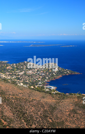 Vista aerea del Le Trayas nell'Esterel vicino a Cannes Foto Stock