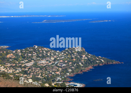 Vista aerea del Le Trayas nell'Esterel vicino a Cannes Foto Stock