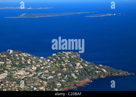 Vista aerea del Le Trayas nell'Esterel vicino a Cannes Foto Stock