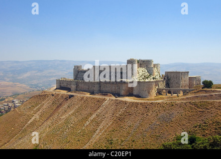 Krak des Chevaliers, castello dei Crociati in Siria Foto Stock