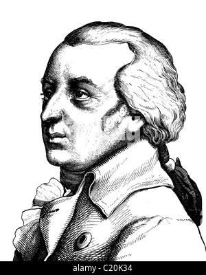 Digitale immagine migliorata di Johannes von Mueller, Swiss storico e statista, 1752 - 1809, ritratto, storico illustrazione, 188 Foto Stock